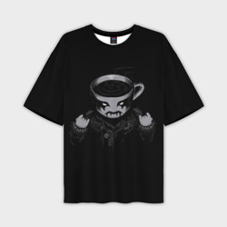 Мужская футболка oversize 3D Black Metal Coffee