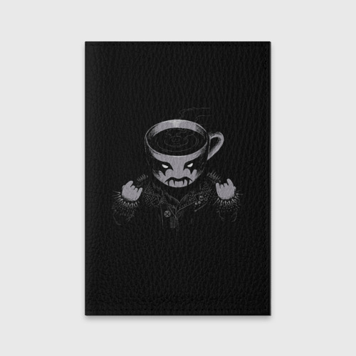 Обложка для паспорта матовая кожа Black Metal Coffee, цвет черный