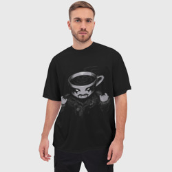 Мужская футболка oversize 3D Black Metal Coffee - фото 2