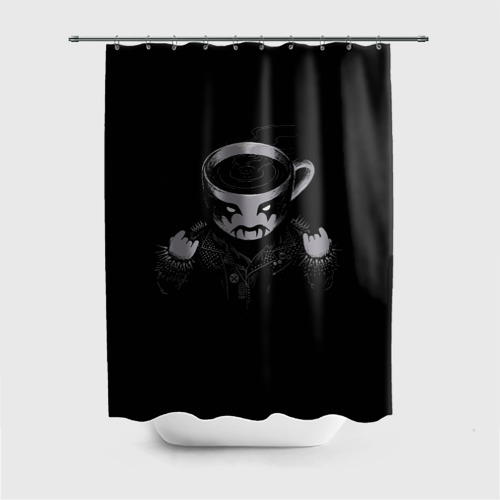 Штора 3D для ванной Black Metal Coffee