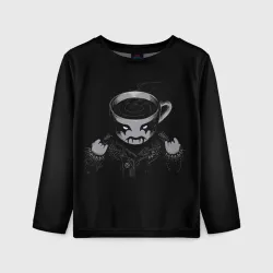 Детский лонгслив 3D Black Metal Coffee