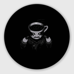 Круглый коврик для мышки Black Metal Coffee