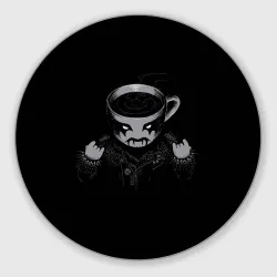 Круглый коврик для мышки Black Metal Coffee