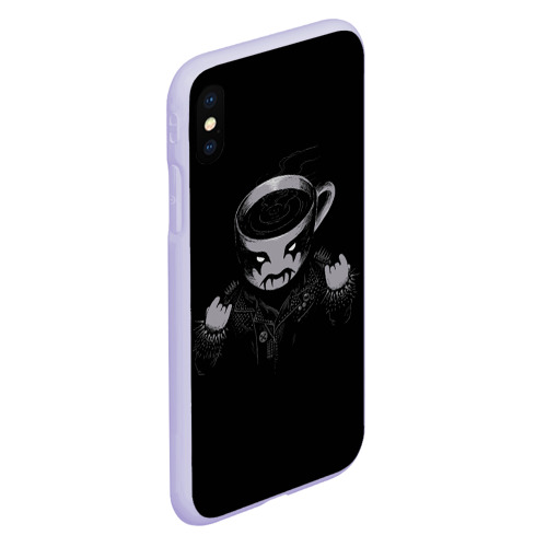 Чехол для iPhone XS Max матовый Black Metal Coffee, цвет светло-сиреневый - фото 3