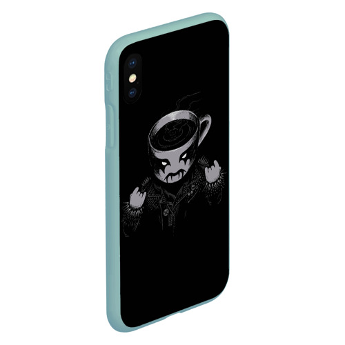 Чехол для iPhone XS Max матовый Black Metal Coffee, цвет мятный - фото 3