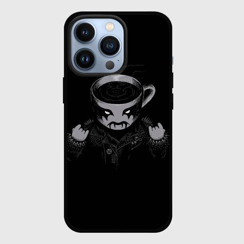 Чехол для iPhone 13 Pro Black Metal Coffee, цвет черный