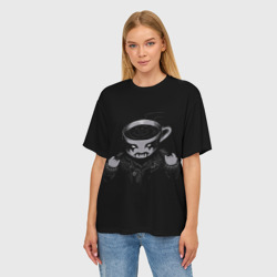 Женская футболка oversize 3D Black Metal Coffee - фото 2