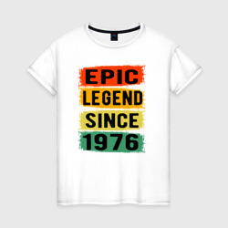 Женская футболка хлопок Эпичная легенда с 1976 года