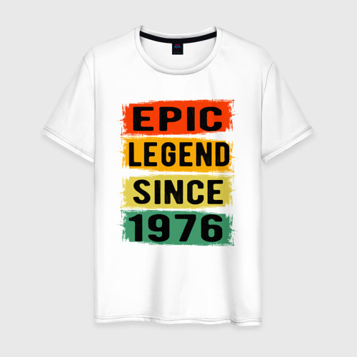 Мужская футболка из хлопка с принтом Эпичная легенда с 1976 года, вид спереди №1