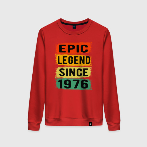 Женский свитшот хлопок Эпичная легенда с 1976 года, цвет красный