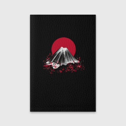 Обложка для паспорта матовая кожа Гора Фудзи Цветение сакуры