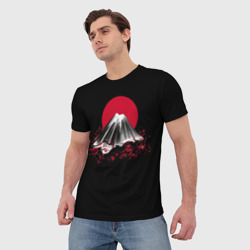 Мужская футболка 3D Гора Фудзи Цветение сакуры - фото 2