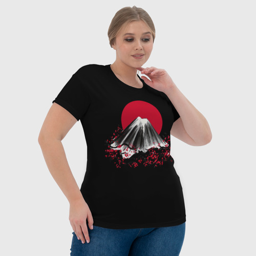 Женская футболка 3D Гора Фудзи Цветение сакуры, цвет 3D печать - фото 6