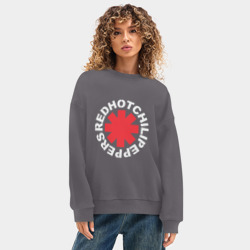 Женский свитшот oversize без начеса хлопок Peppers - Logo - фото 2