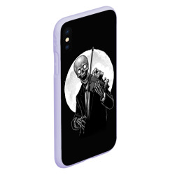 Чехол для iPhone XS Max матовый Скелет скрипач под полной луной - фото 2