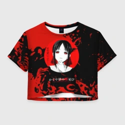 Женская футболка Crop-top 3D Love is war Госпожа Кагуя Синомия