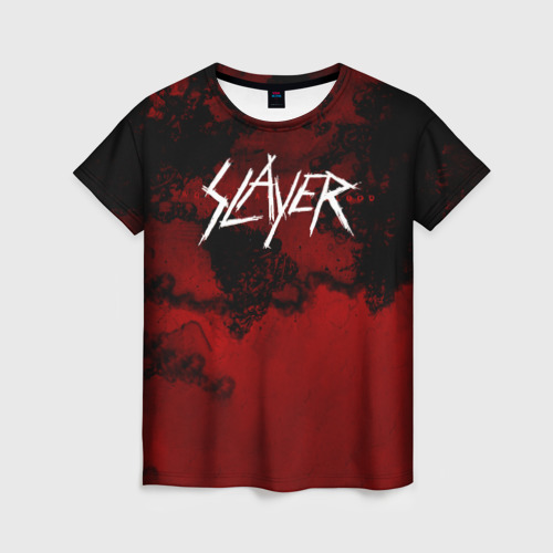 Женская футболка 3D с принтом World Painted Blood - Slayer, вид спереди #2