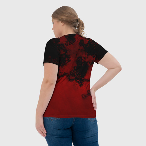 Женская футболка 3D с принтом World Painted Blood - Slayer, вид сзади #2
