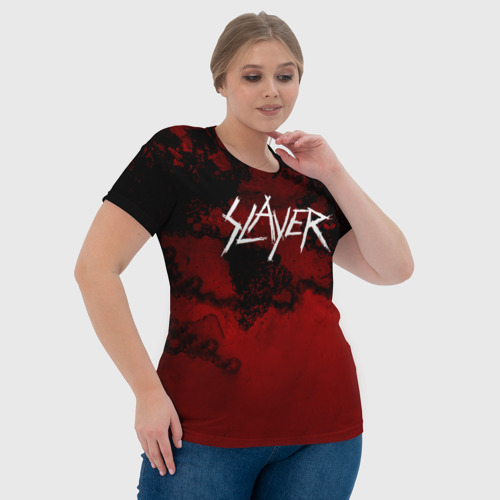 Женская футболка 3D с принтом World Painted Blood - Slayer, фото #4