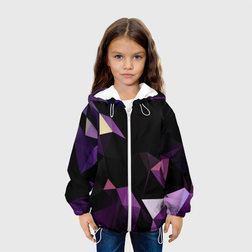 Детская куртка 3D Полигональная магия, цвет белый - фото 4