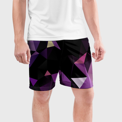 Мужские шорты спортивные Полигональная магия, цвет 3D печать - фото 3