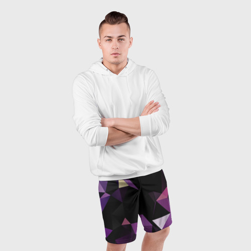 Мужские шорты спортивные Полигональная магия, цвет 3D печать - фото 5