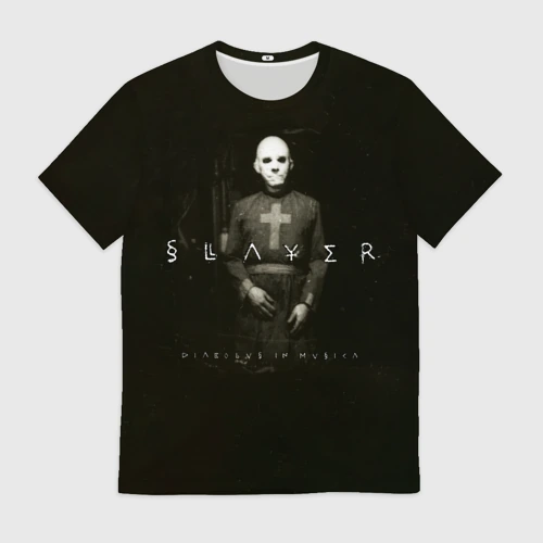 Мужская футболка 3D с принтом Diabolus in Musica - Slayer, вид спереди #2
