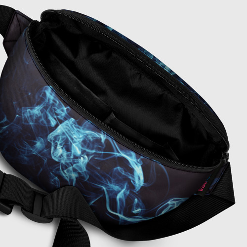 Поясная сумка 3D с принтом Неоновые пары дыма - Синий, фото #6