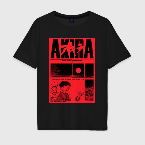 Мужская футболка хлопок Oversize Акира/Akira - Tetsuo vs Kaneda, цвет черный