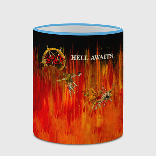 Кружка с полной запечаткой Hell Awaits - Slayer, цвет Кант небесно-голубой - фото 4