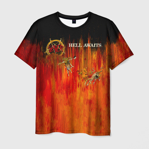 Мужская футболка с принтом Hell Awaits - Slayer, вид спереди №1