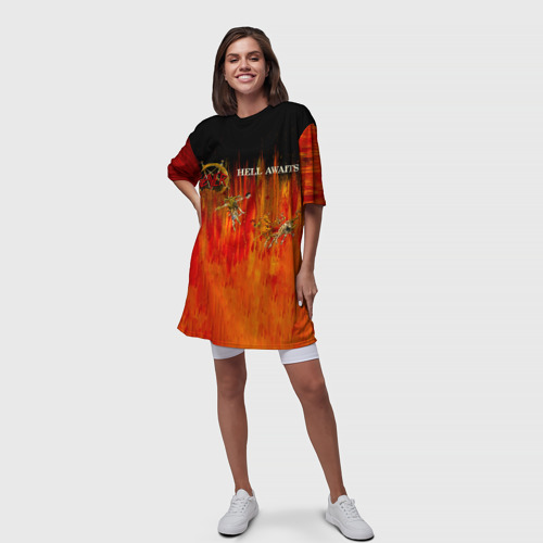 Платье-футболка 3D Hell Awaits - Slayer, цвет 3D печать - фото 5