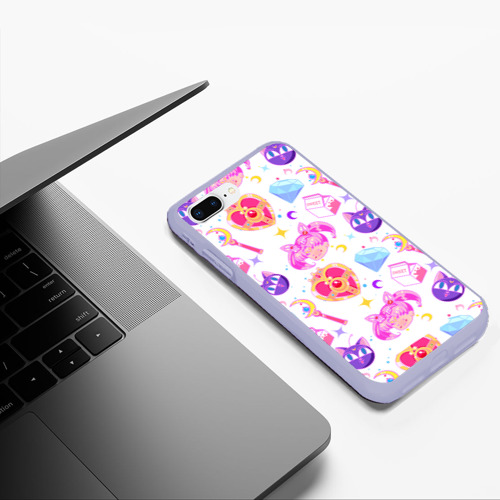 Чехол для iPhone 7Plus/8 Plus матовый Сейлор Мун Sailor Moon, цвет светло-сиреневый - фото 5