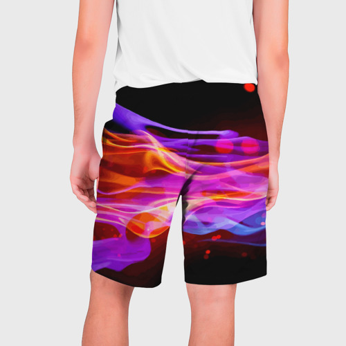 Мужские шорты 3D Abstract colorful waves, цвет 3D печать - фото 2