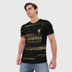 Мужская футболка 3D Liverpool в золотом цвете - фото 2