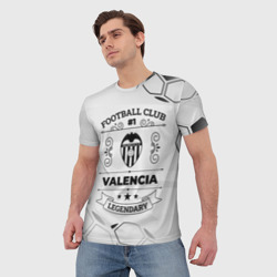 Футболка с принтом Valencia Football Club Number 1 Legendary для женщины, вид на модели спереди №2. Цвет основы: белый