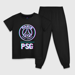 Детская пижама хлопок PSG FC в стиле Glitch