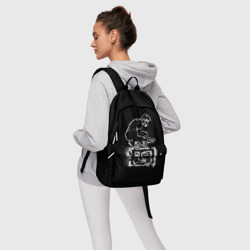 Рюкзак с принтом Linkin Park граффити для любого человека, вид спереди №4. Цвет основы: белый