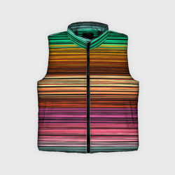 Детский жилет утепленный 3D Multicolored thin stripes Разноцветные полосы