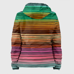 Куртка с принтом Multicolored thin stripes Разноцветные полосы для женщины, вид сзади №1. Цвет основы: белый
