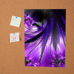 Постер Неоновый фрактал черный с фиолетовым Абстракция - фото 2