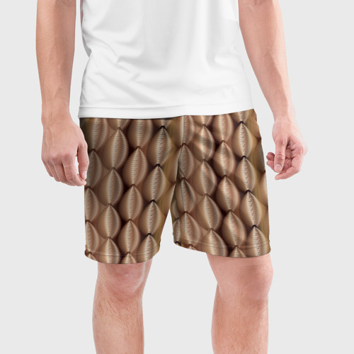 Мужские шорты спортивные Объемные спиральные фигуры, цвет 3D печать - фото 3