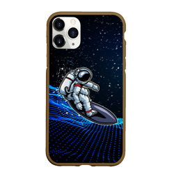 Чехол для iPhone 11 Pro Max матовый Космонавт на доске - серфинг