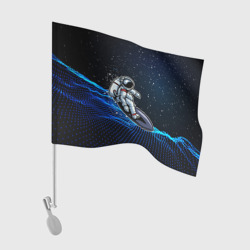 Флаг для автомобиля Космонавт на доске - серфинг