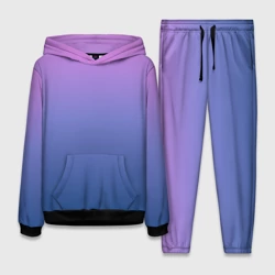 Женский костюм с толстовкой 3D Градиент розово-синий