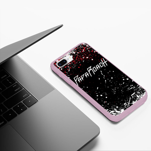 Чехол для iPhone 7Plus/8 Plus матовый Papa roach | Брызги, цвет розовый - фото 5