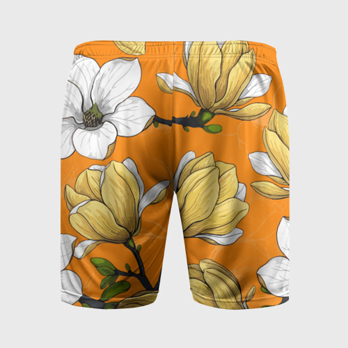 Мужские шорты спортивные Удивительные летние тропические цветы с нераскрывшимися бутонами, цвет 3D печать - фото 2