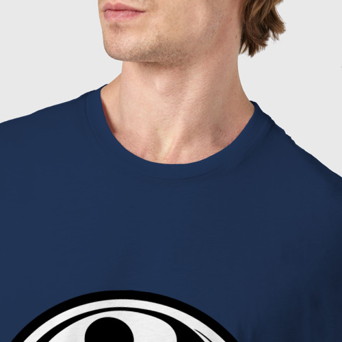 Мужская футболка хлопок Инь Ян Двуликий, цвет темно-синий - фото 6