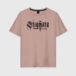 Женская футболка хлопок Oversize Stigmata логотип