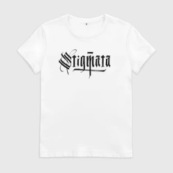 Женская футболка хлопок Stigmata логотип